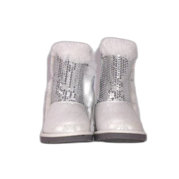 SONOMA Little Girls Silver Sequin Zip Up Ankle Boots Booties Brand New NIB - Picture 3 of 6